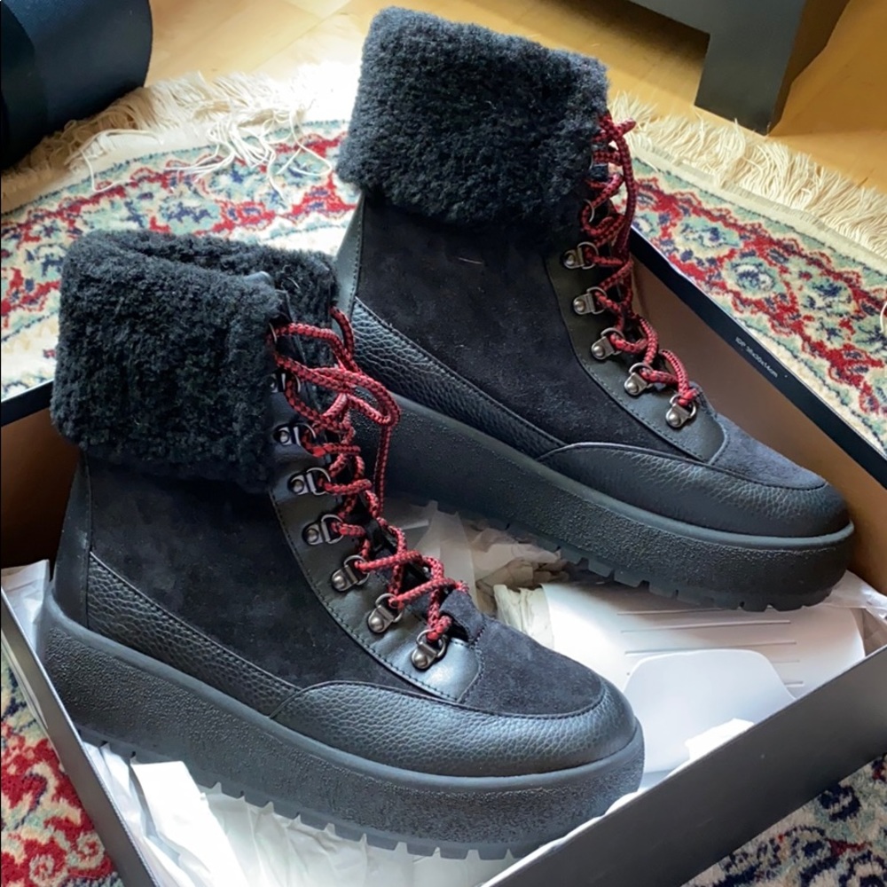 Coach Tyler Shearling Boot Black 9.5